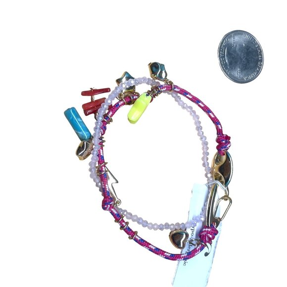 Charming Charlie Multicolor Beaded Charm Bracelet With Stars & Hearts MSRP $22 - Picture 6 of 8